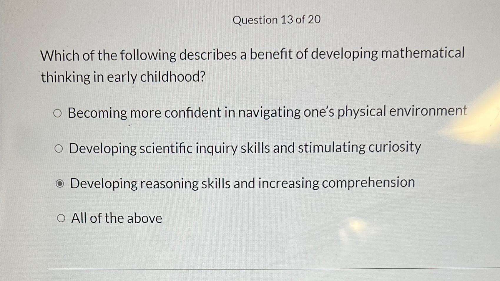 Solved Question 13 ﻿of 20Which of the following describes a | Chegg.com