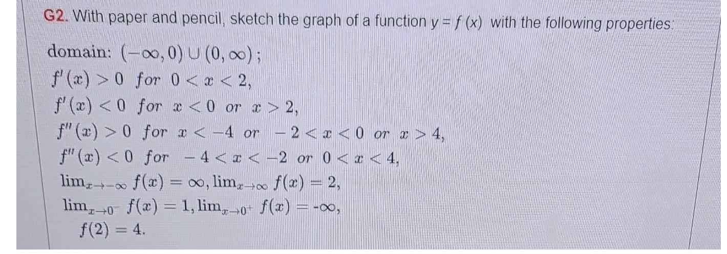 Solved G2. With paper and pencil, sketch the graph of a | Chegg.com