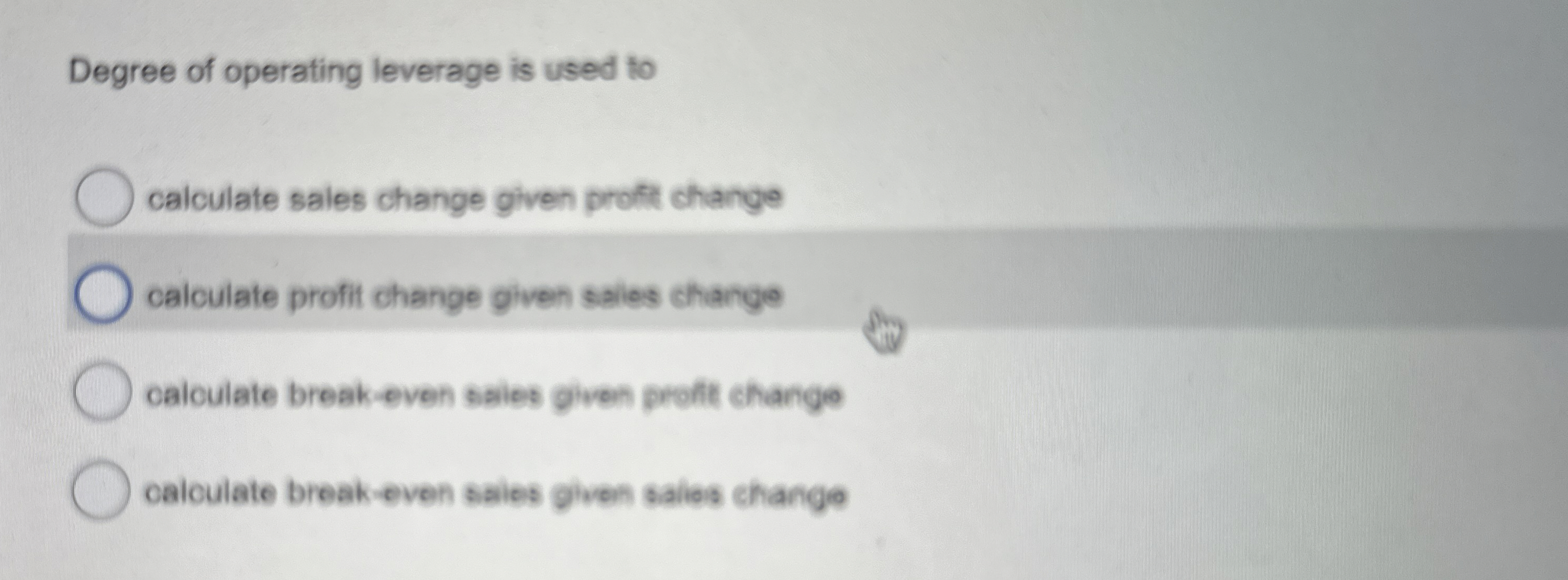 Solved Degree of operating leverage is used tocalculate