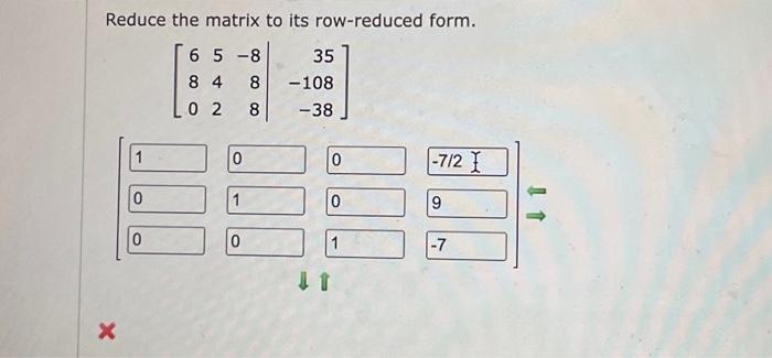 Solved Reduce the matrix to its row-reduced form. | Chegg.com