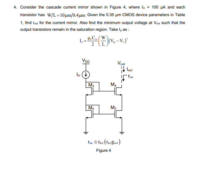 4.Consider the cascade current mirror shown in Figure | Chegg.com