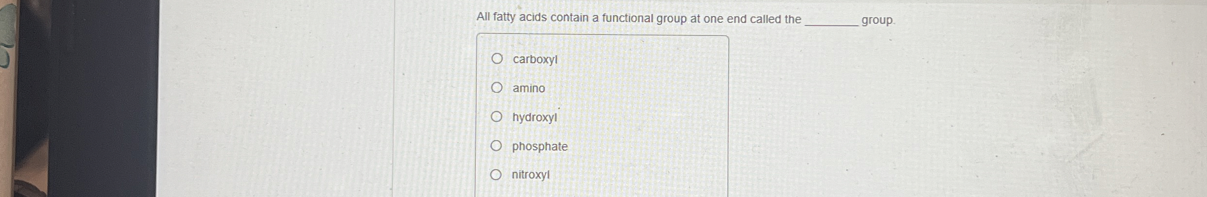 Solved All fatty acids contain a functional group at one end | Chegg.com