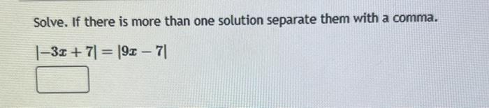 Solved Solve. If there is more than one solution separate | Chegg.com