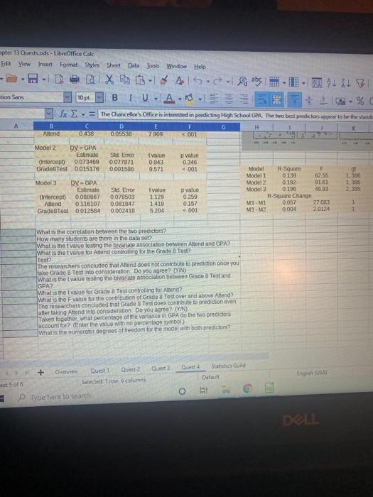 Solved HE Quests.ods LibreOffice calc View risert Format