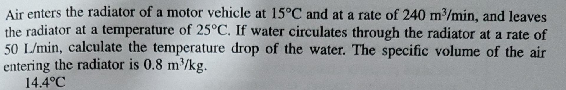 Solved Air enters the radiator of a motor vehicle at 15∘C | Chegg.com