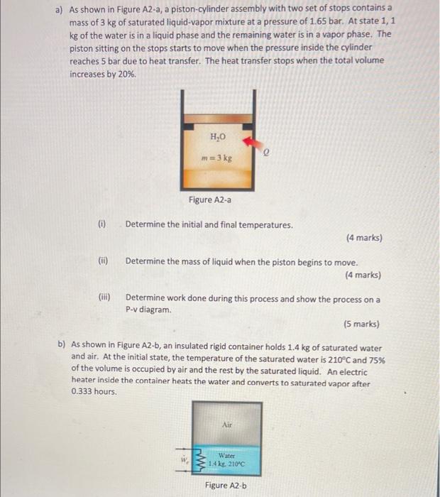 Solved A) As Shown In Figure A2-a, A Piston-cylinder | Chegg.com