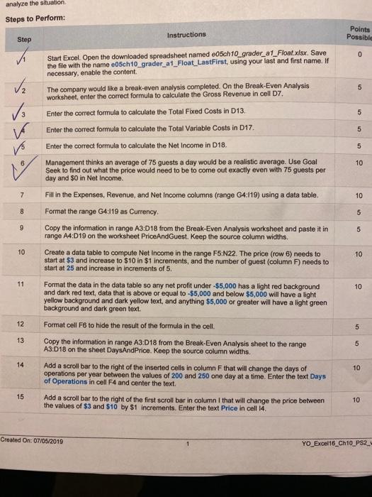 Solved analyze the situation Steps to Perform: Instructions | Chegg.com