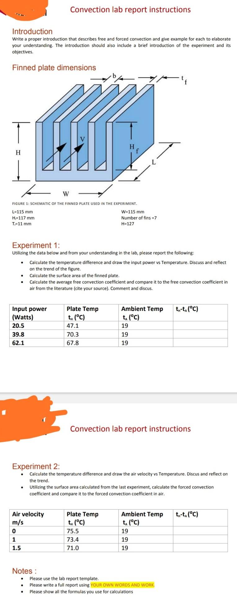Convection lab report instructions Introduction Write