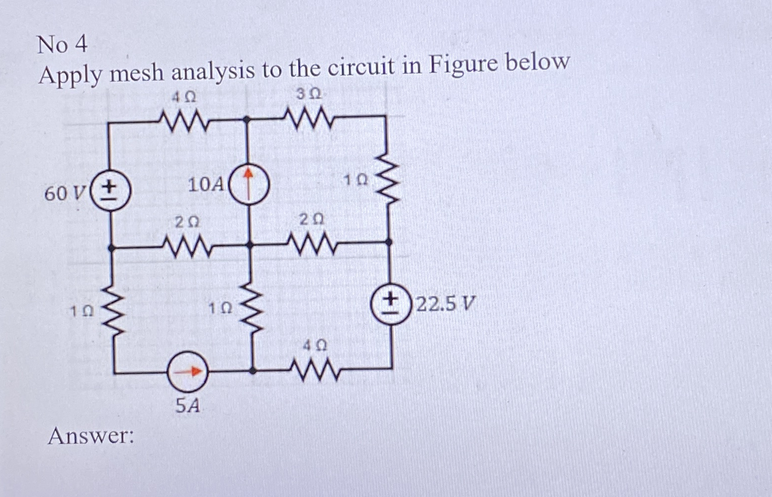 Solved No 4Apply mesh analysis to the circuit in Figure | Chegg.com