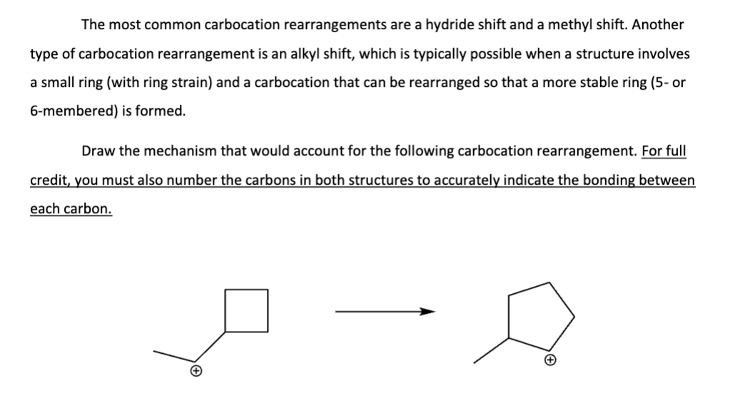 Solved The most common carbocation rearrangements are a | Chegg.com