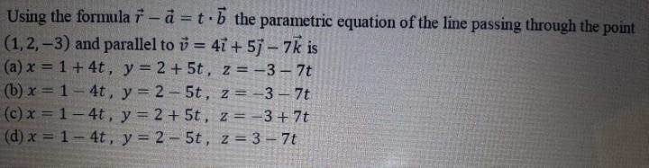 Solved Using the formula - art. the parametric equation of | Chegg.com