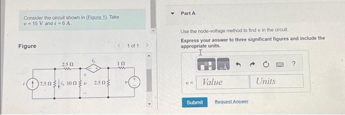 Solved Consider the circuit shown in (Figure 1). Take v = 15 | Chegg.com