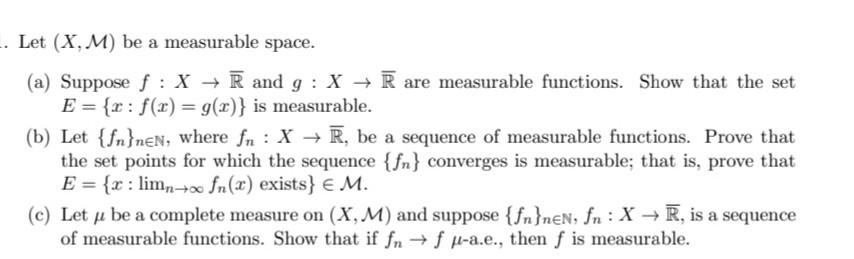 Solved real analysis the question with 3 parts (a.b.c) | Chegg.com