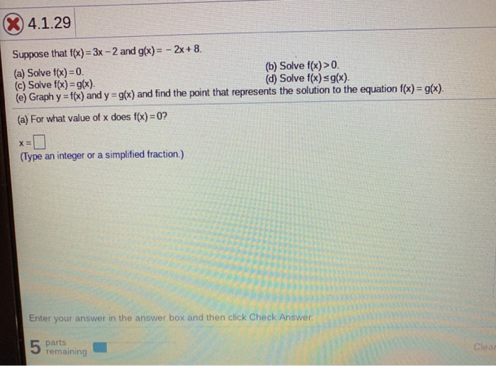 Solved X 4 1 29 Suppose That F X 3x 2 And G X 2x Chegg Com