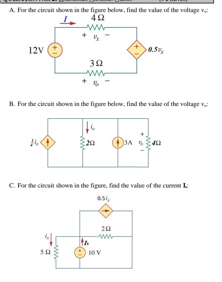 Solved A. For the circuit shown in the figure below, find | Chegg.com