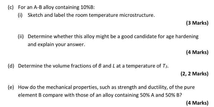 Solved This Question Refers To The Phase Diagram For An A-B | Chegg.com