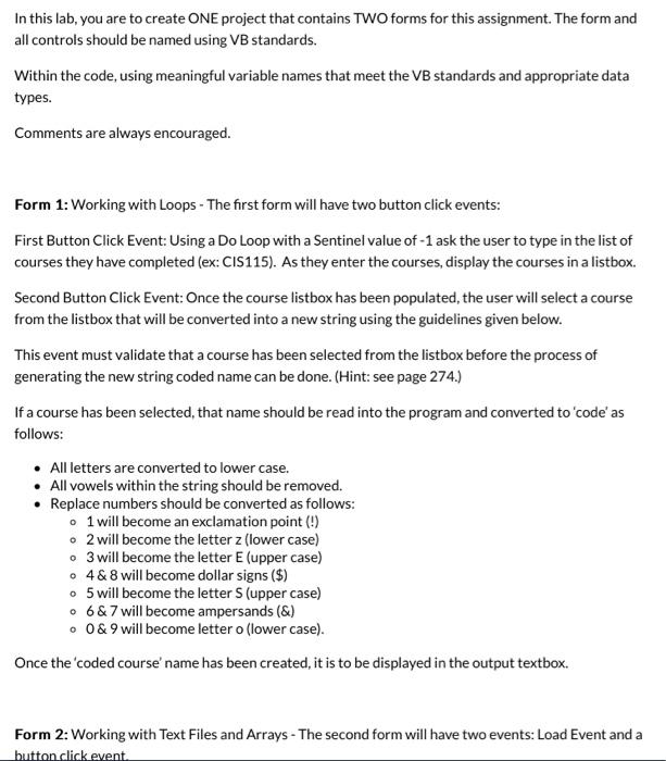 In this lab, you are to create ONE project that | Chegg.com