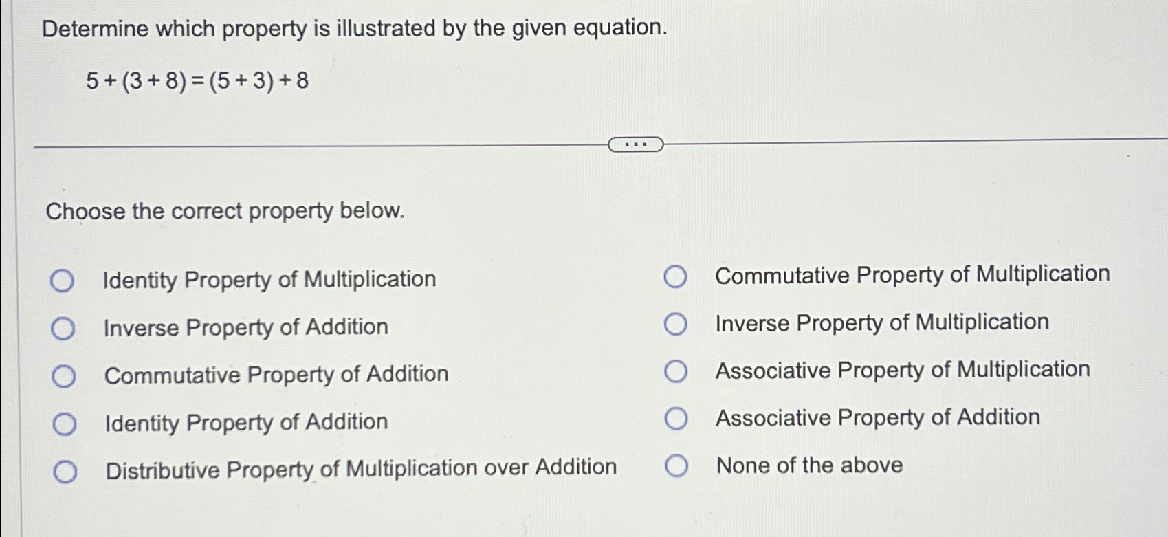 solved-determine-which-property-is-illustrated-by-the-given-chegg