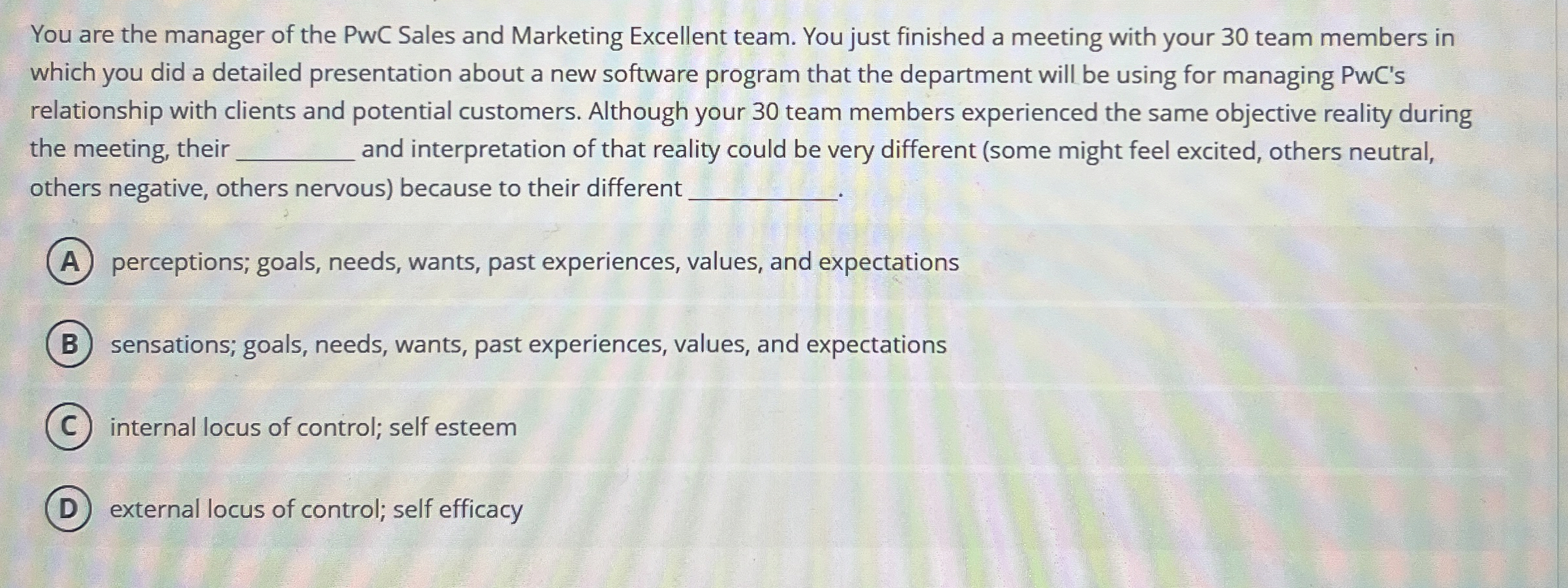 Solved You are the manager of the PwC Sales and Marketing