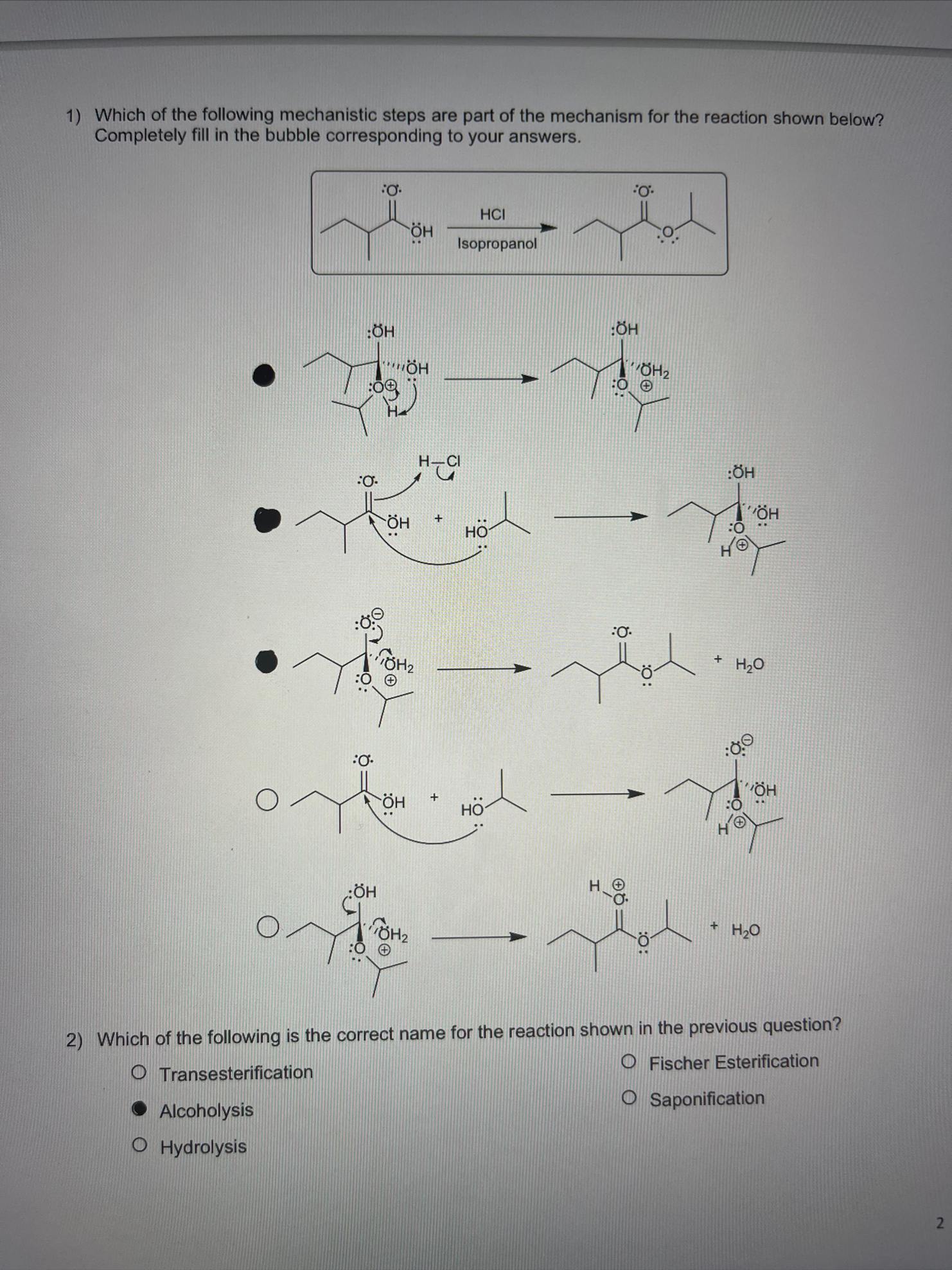 Solved Which of the following mechanistic steps are part of | Chegg.com