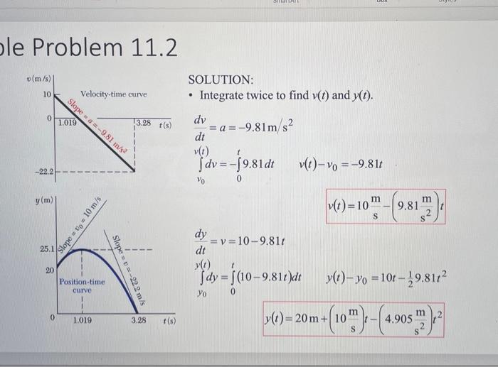 Solved Sample Problem 11.2 Ball tossed with 10 m/s vertical | Chegg.com