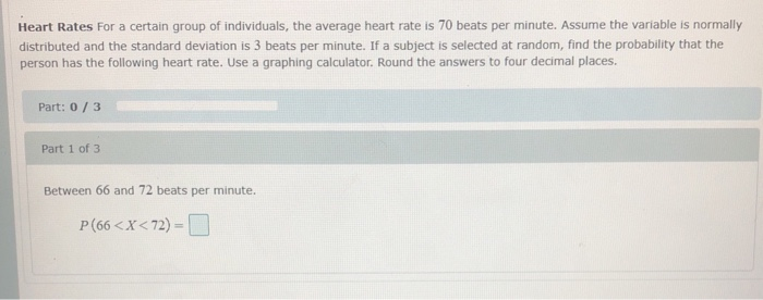 Solved Heart Rates For a certain group of individuals, the | Chegg.com