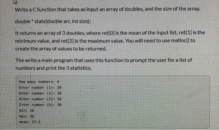 Solved basic C coding question. timed assignment 1 hr. What | Chegg.com