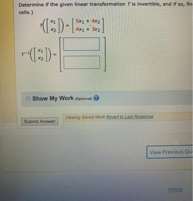 Solved Determine if the given linear transformation T is | Chegg.com