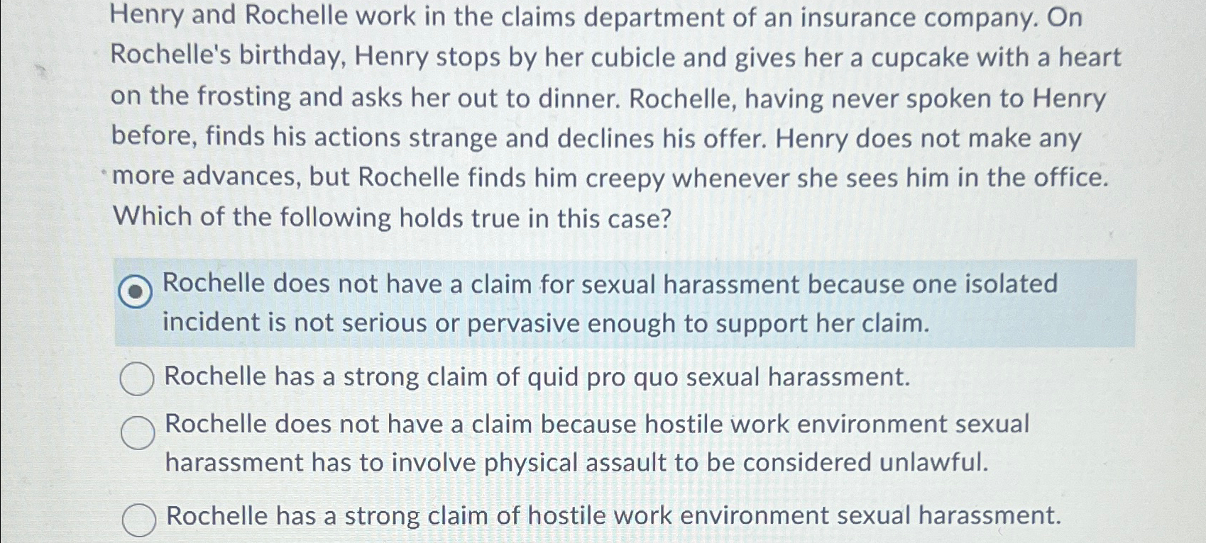 Solved Henry and Rochelle work in the claims department of | Chegg.com