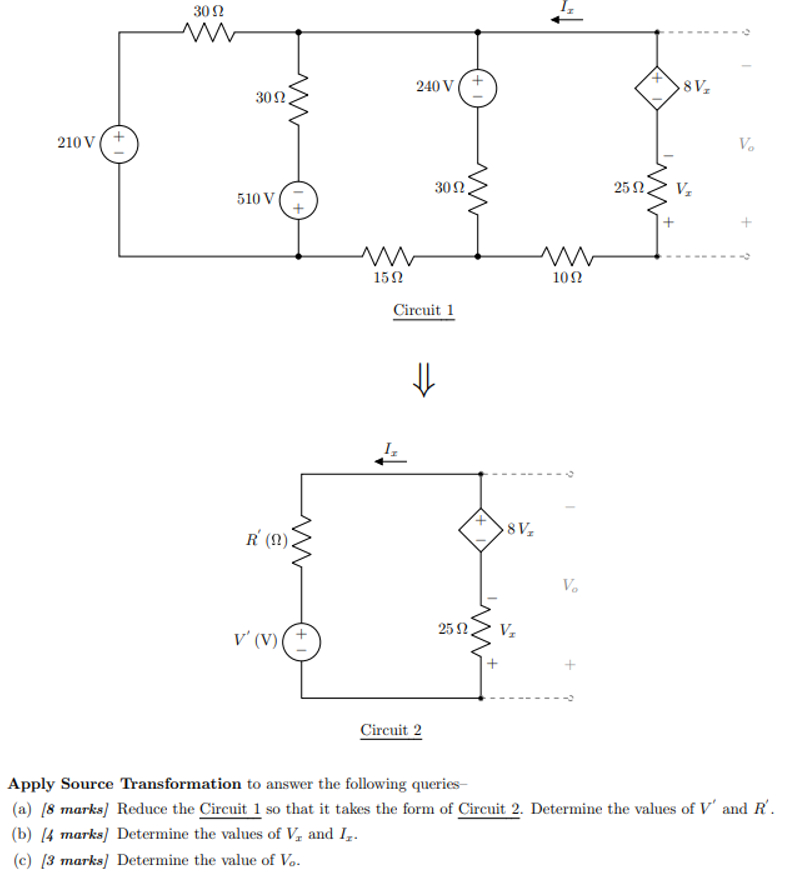 Solved Apply Source Transformation to answer the following | Chegg.com