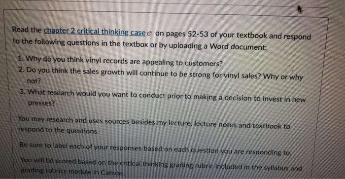 chapter application case studies with critical thinking questions