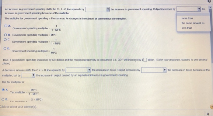 Solved the increase in government spending Output indre by | Chegg.com