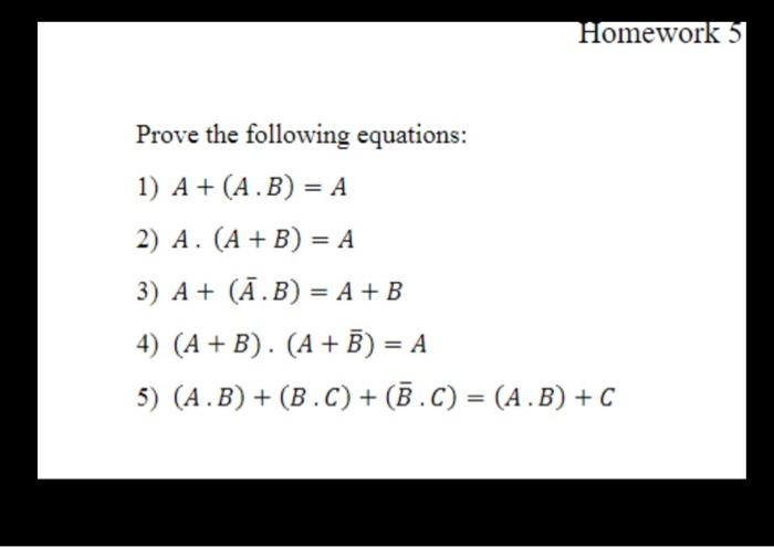 Solved Homework 5 Prove The Following Equations: 1) | Chegg.com