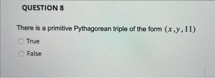 Solved There Is A Primitive Pythagorean Triple Of The Form | Chegg.com