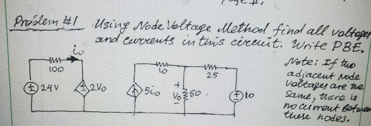 Solved Problem #1 Using Node voltage Method find all | Chegg.com