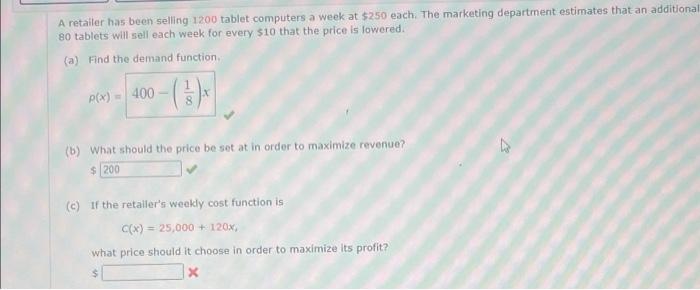 Solved A retailer has been selling 1200 tablet computers a | Chegg.com