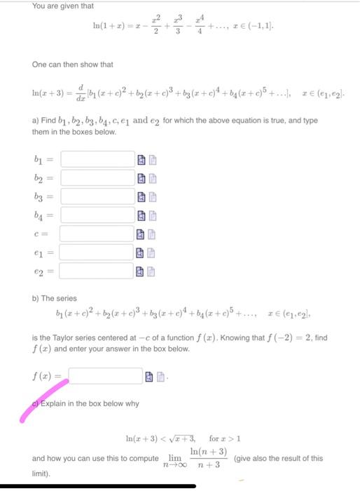 Solved You Are Given That Ln 1 X X−2x2 3x3−4x4 … X∈ −1 1