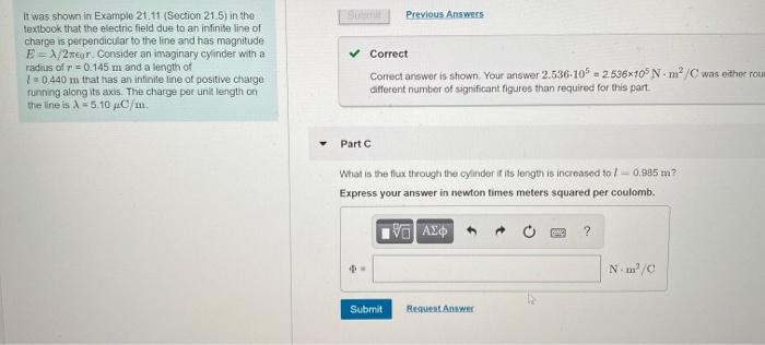 Solved Previous Answers It was shown in Example 21.11 | Chegg.com