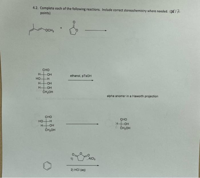 Solved 4.2. Complete each of the following reactions. | Chegg.com
