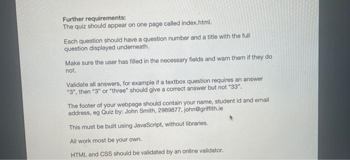 Solved please using html, css and javascript "give codes. | Chegg.com