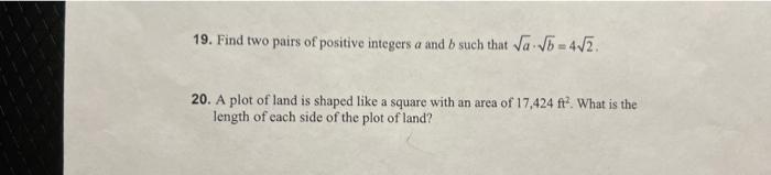 Solved 19. Find two pairs of positive integers a and b such | Chegg.com