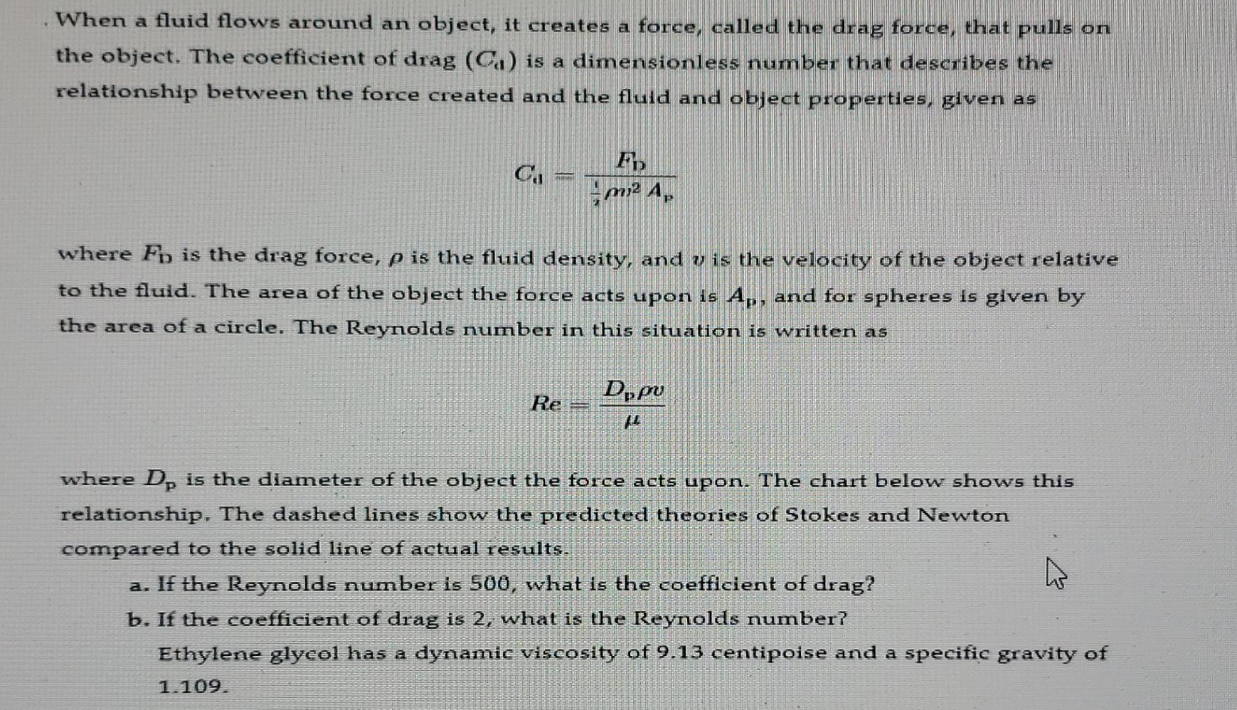 Flow Around Object When a fluid flows around an object, it creates a | Chegg.com