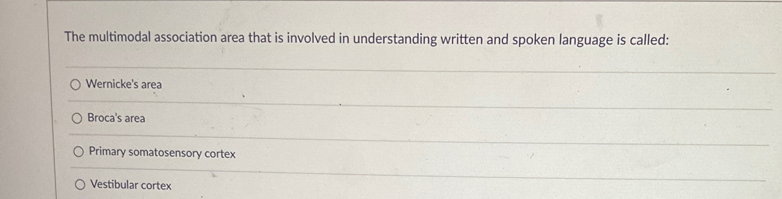 Solved The multimodal association area that is involved in | Chegg.com