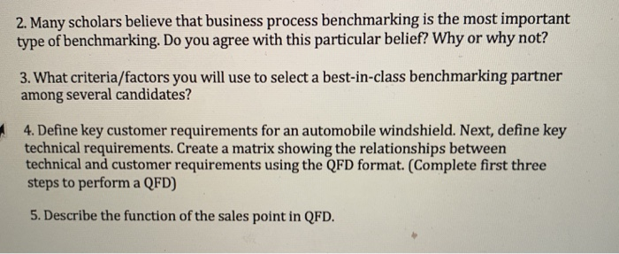 Solved 2 Many Scholars Believe That Business Process Ben