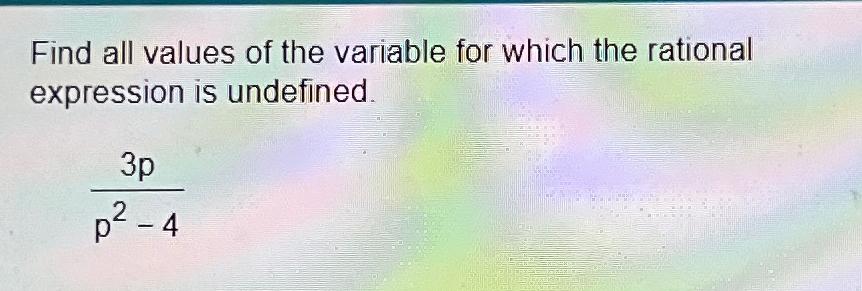 Solved Find all values of the variable for which the | Chegg.com