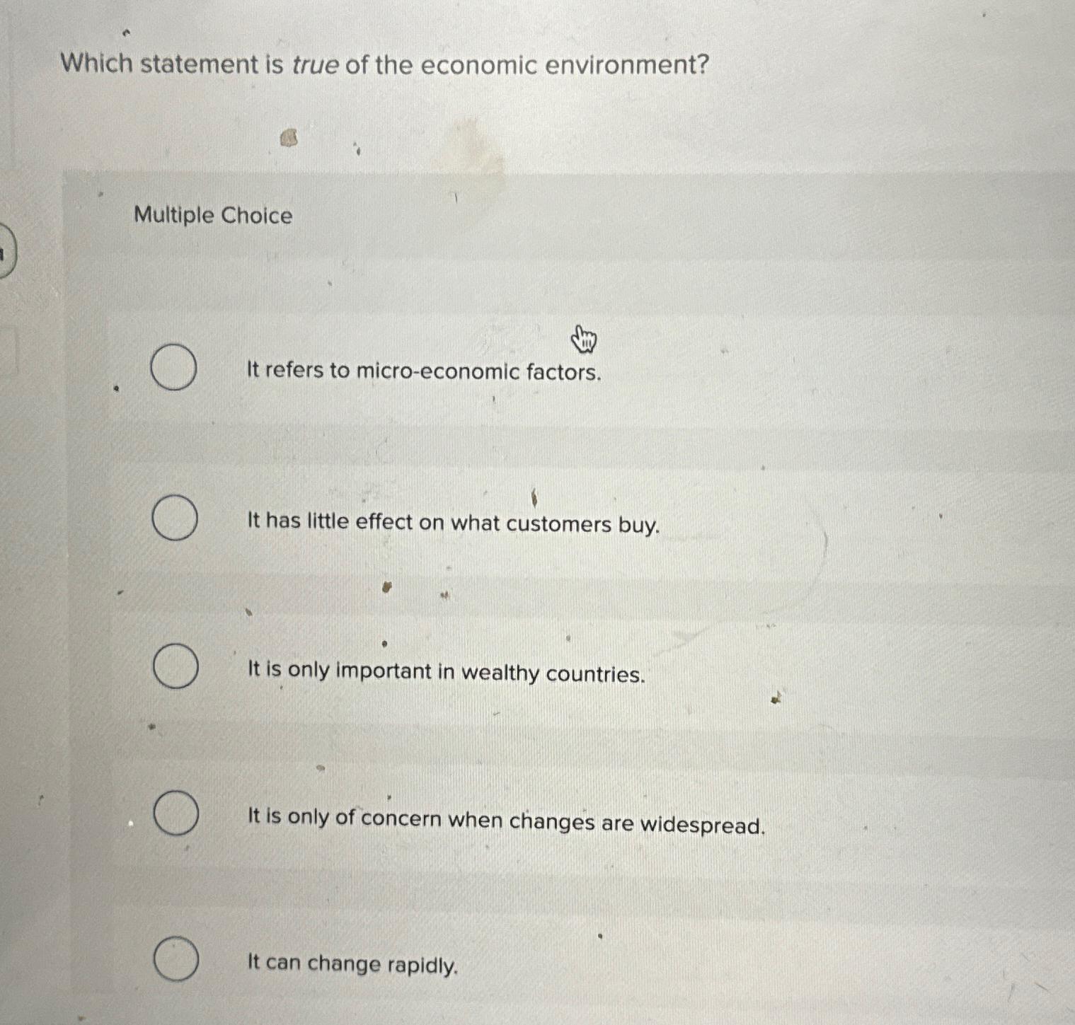 Solved Which statement is true of the economic | Chegg.com