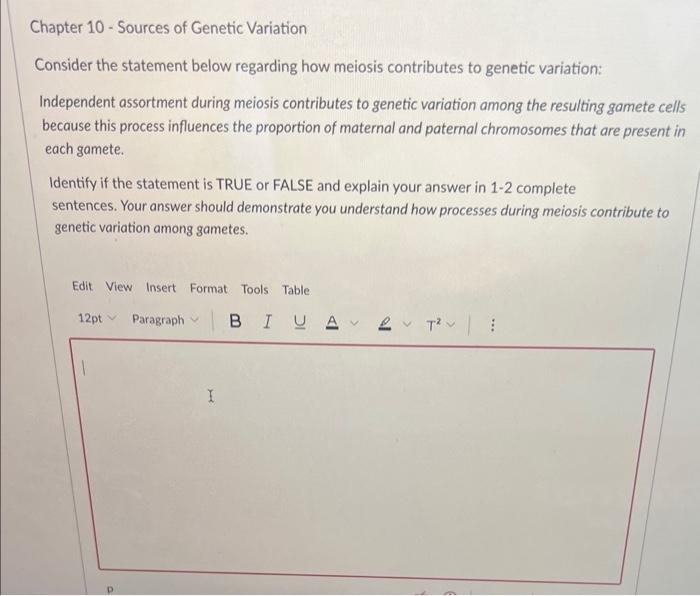 Solved Chapter 10 - Sources of Genetic Variation Consider | Chegg.com