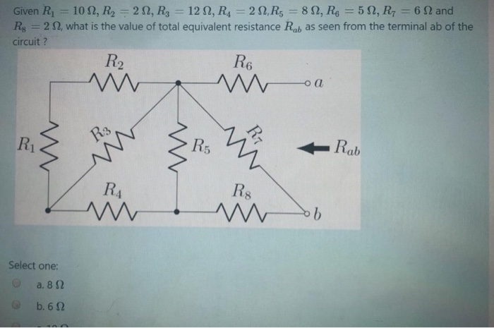 Solved Given R = 10 , R2 = 22, R3 = 12 , RA = 232, R = 812, | Chegg.com