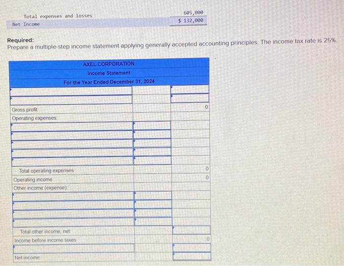 Solved The Following Single Step Income Statement Was 8258