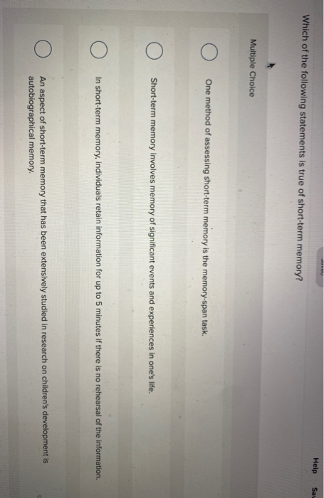 Solved Help Say Which of the following statements is true of | Chegg.com